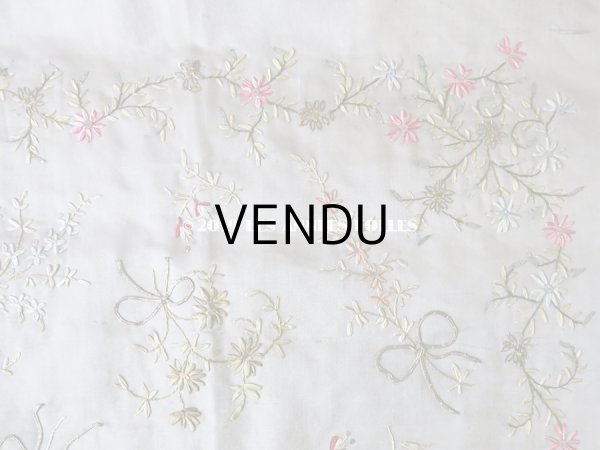 画像7: 19世紀 アンティーク リボン刺繍のパネル ファブリック (7)