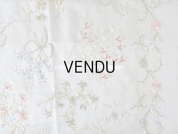 画像9: 19世紀 アンティーク リボン刺繍のパネル ファブリック (9)