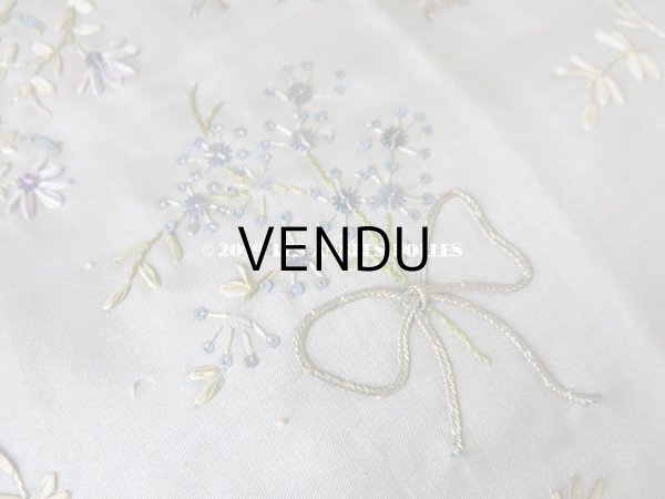 画像15: 19世紀 アンティーク リボン刺繍のパネル ファブリック (15)