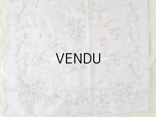 画像5: 19世紀 アンティーク リボン刺繍のパネル ファブリック (5)