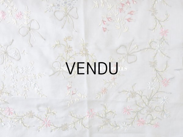 画像13: 19世紀 アンティーク リボン刺繍のパネル ファブリック (13)