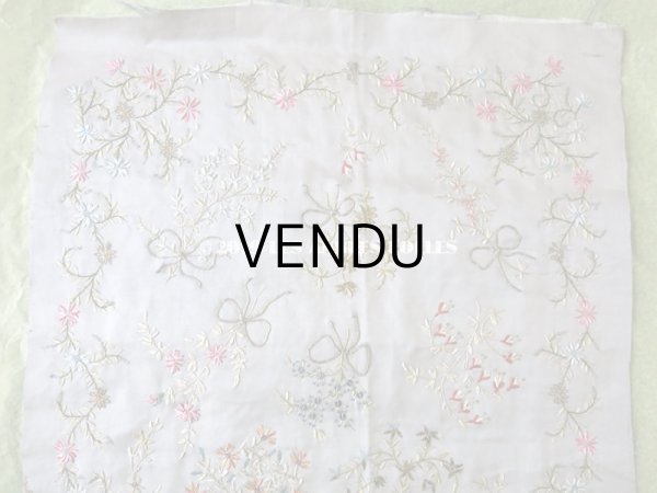 画像3: 19世紀 アンティーク リボン刺繍のパネル ファブリック (3)