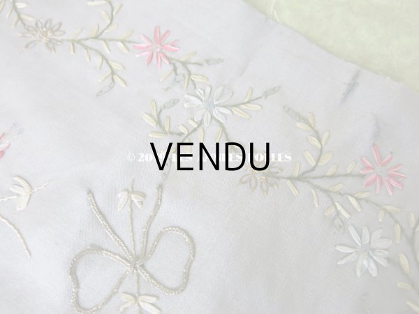 画像16: 19世紀 アンティーク リボン刺繍のパネル ファブリック (16)