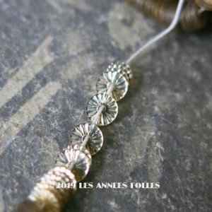 画像: 1900年代 アンティーク ゼラチン製  スパンコール ソレイユ 4mm シルバー & シャンパンゴールド  ダブルフェイス