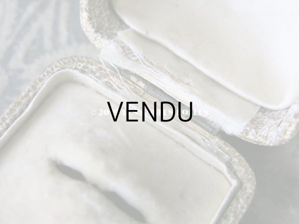 画像9: アンティーク ジュエリーボックス 金彩入り グレー リングボックス (9)