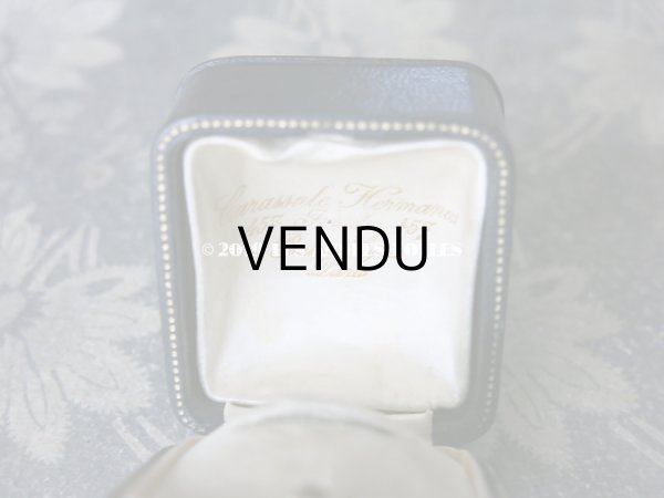 画像7: アンティーク ジュエリーボックス 本革製 黒 リングボックス (7)