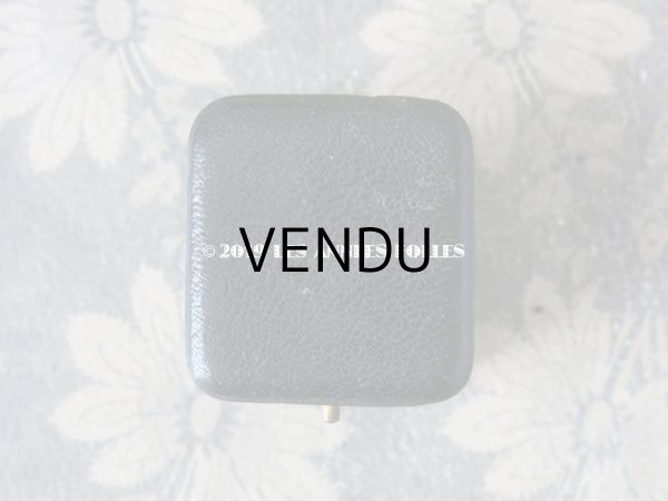 画像4: アンティーク ジュエリーボックス 本革製 黒 リングボックス (4)