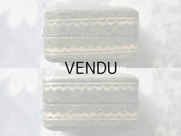 画像6: アンティーク ジュエリーボックス 金彩入り グリーン (6)