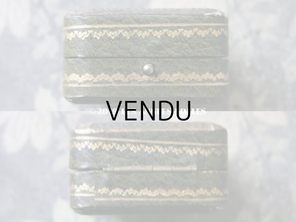 画像5: アンティーク ジュエリーボックス 金彩入り グリーン (5)