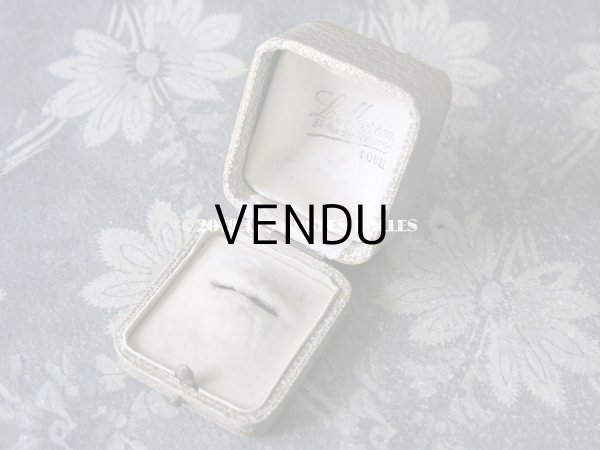 画像6: アンティーク ジュエリーボックス 金彩入り グレー リングボックス (6)