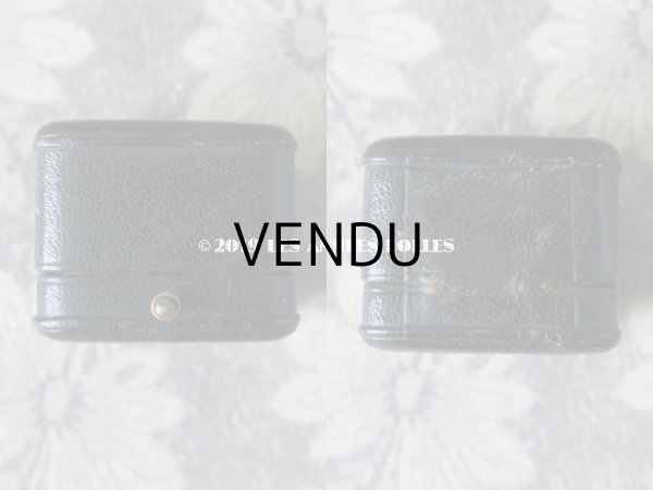 画像5: アンティーク ジュエリーボックス 本革製 黒 リングボックス (5)