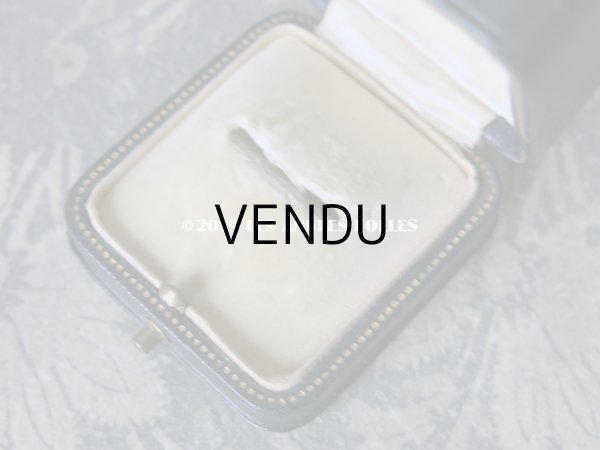 画像8: アンティーク ジュエリーボックス 本革製 黒 リングボックス (8)