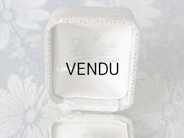 画像7: アンティーク ジュエリーボックス 金彩入り グレー リングボックス (7)