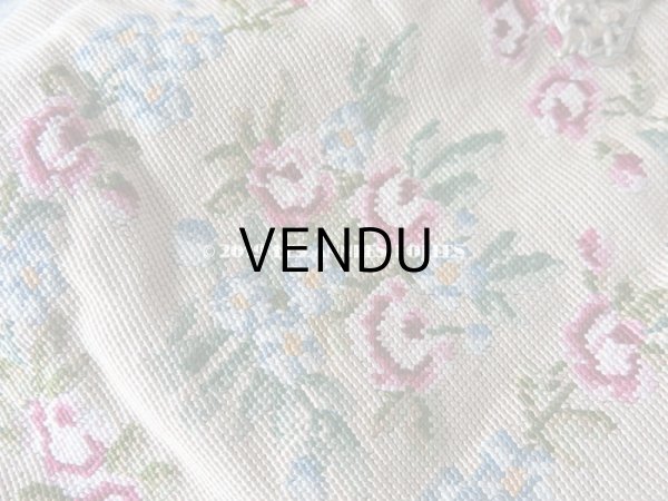 画像5: 19世紀末 アンティーク  オモニエール 薔薇模様 ニードルポイント 天使のモチーフ付 シャンパンゴールドのフレーム (5)