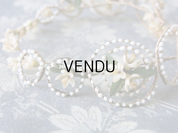 画像6: アンティーク ワックスフラワーのヘッドリース ウェディング 結婚式 ティアラ (6)