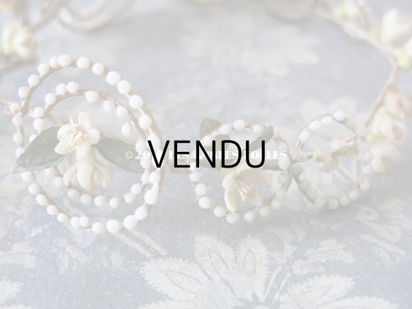 画像9: アンティーク ワックスフラワーのヘッドリース ウェディング 結婚式 ティアラ (9)