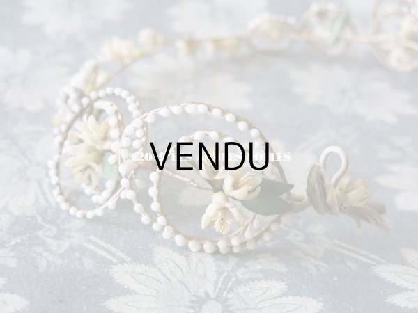 画像5: アンティーク ワックスフラワーのヘッドリース ウェディング 結婚式 ティアラ (5)