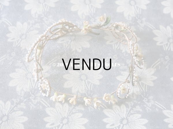 画像4: アンティーク ワックスフラワーのヘッドリース ウェディング 結婚式 ティアラ (4)