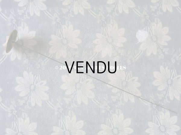 画像5: 1900年代 アンティーク ハットピン エパングル 大きなカット入りガラス エメラルドグリーン (5)