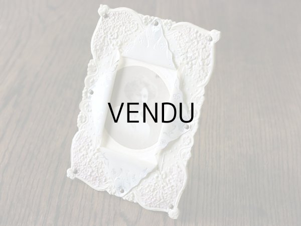 画像8: アンティーク セルロイドのフォトフレーム 薄紫色の菫 (8)