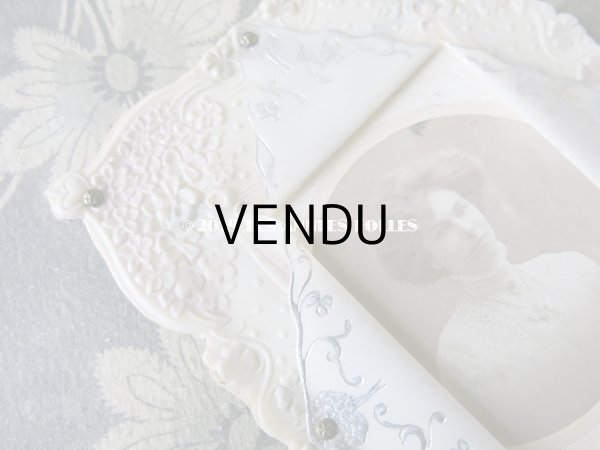 画像5: アンティーク セルロイドのフォトフレーム 薄紫色の菫 (5)