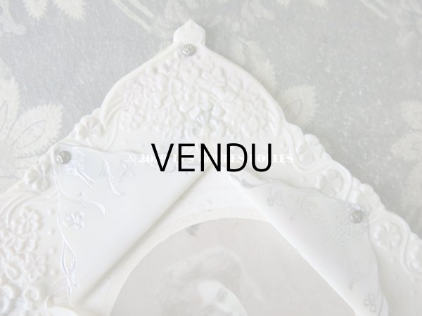 画像3: アンティーク セルロイドのフォトフレーム 薄紫色の菫 (3)