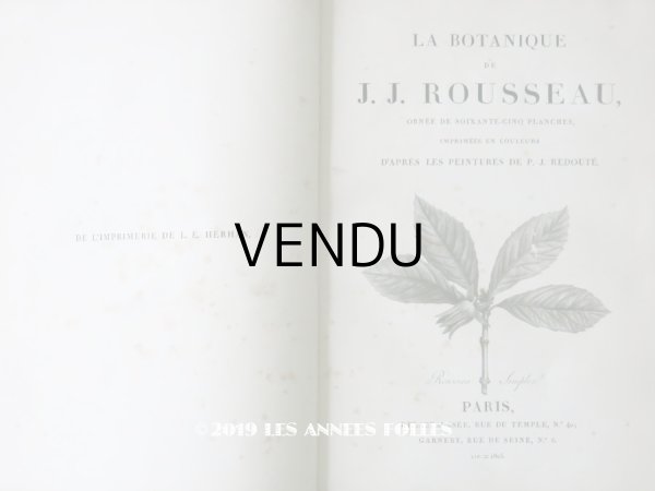 画像1: 1805年 初版 薔薇の画家 ルドゥテの植物画 65枚【 ジャン=ジャック・ルソーの植物学 】 BOTANIQUE DE J.J.ROUSSEAU (1)
