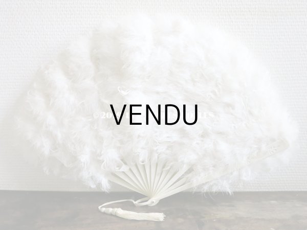 画像5: 1900年代 アンティーク オフホワイトのファン  白鳥のフェザー＆ボーン製 (5)