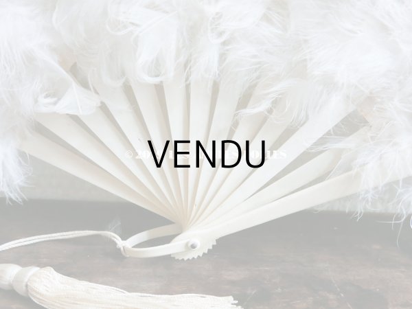 画像6: 1900年代 アンティーク オフホワイトのファン  白鳥のフェザー＆ボーン製 (6)