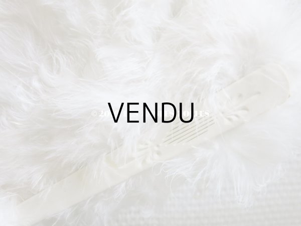 画像4: 1900年代 アンティーク オフホワイトのファン  白鳥のフェザー＆ボーン製 (4)