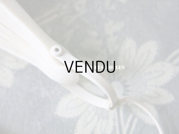 画像9: 1900年代 アンティーク オフホワイトのファン  白鳥のフェザー＆ボーン製 (9)