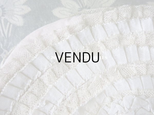 画像6: アンティーク  リボンとレースのフリル ハンキーケース 淡いピンク＆オフホワイト ハンカチ用ポシェット  (6)