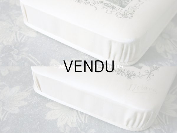 画像9: アンティーク シルク製 ドラジェのボックス 薔薇とリボンのガーランド LA TOILETTE HELENE (9)