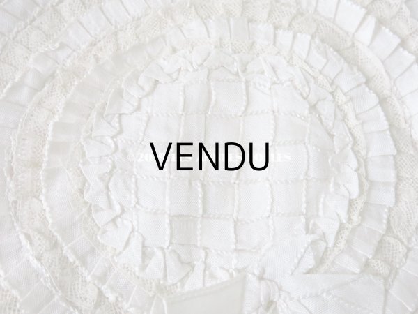 画像5: アンティーク  リボンとレースのフリル ハンキーケース 淡いピンク＆オフホワイト ハンカチ用ポシェット  (5)