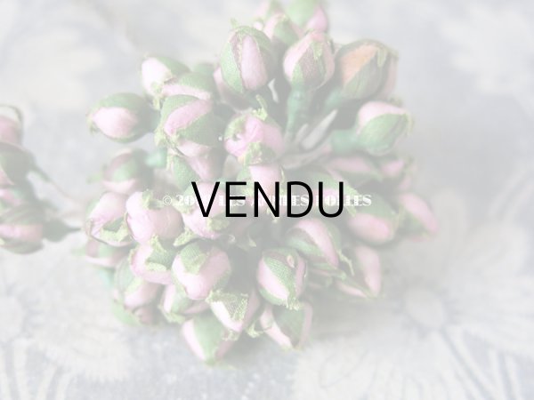 画像2: アンティーク コサージュ材料 薔薇の蕾 (2)