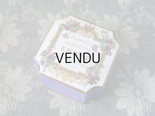 画像1: 未使用 アンティーク 菫のパウダーボックス POUDRE DE RIZ VIOLETTE EMPIRE - PARFUMERIE ERIZMA PARIS - (1)