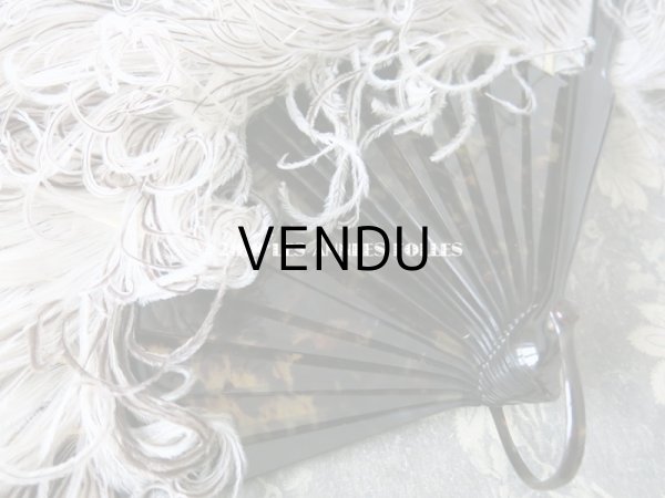 画像3: 1900年代 アンティーク フェザーのファン フェザー＆べっ甲柄のベークライト製 (3)