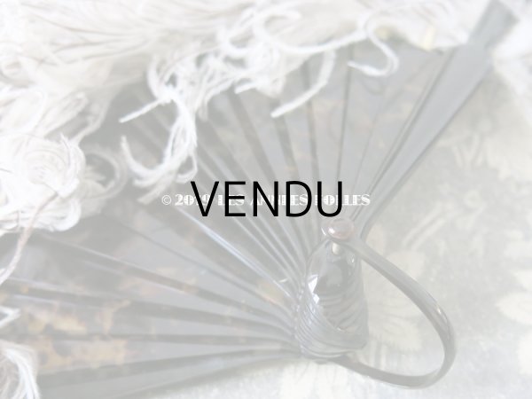 画像4: 1900年代 アンティーク フェザーのファン フェザー＆べっ甲柄のベークライト製 (4)