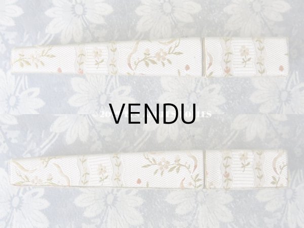 画像5: 19世紀末 アンティーク　メゾン 【 DUVELLEROY（デュヴェルロワ）】  のエヴァンタイユ（扇)のシルクボックス 花模様 (5)