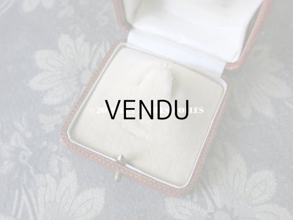 画像8: アンティーク ジュエリーボックス リボンとリーフのガーランド 金彩入り レンガ色  (8)