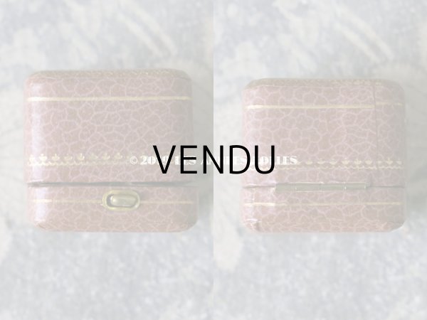 画像4: アンティーク ジュエリーボックス 金彩入り ピンクベージュ リングボックス (4)