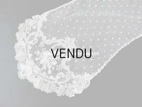 画像4: 19世紀　アンティーク ポワンドローズ のクラヴァット  【ポワン・ド・ローズ】 【ポワン・ド・ガーズ】  (4)