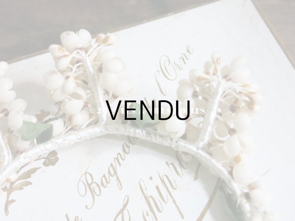 画像5: アンティーク ワックスフラワーのヘッドリース ウェディング 結婚式 ティアラ (5)