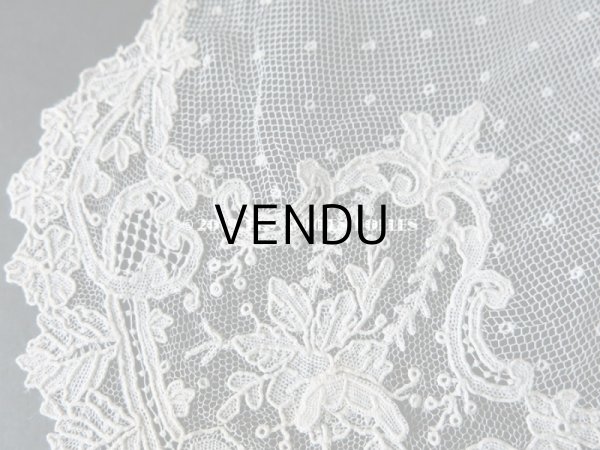 画像6: 19世紀　アンティーク ポワンドローズ のクラヴァット  【ポワン・ド・ローズ】 【ポワン・ド・ガーズ】  (6)