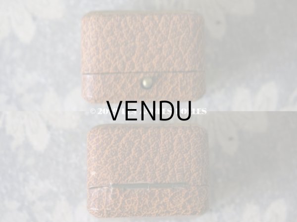 画像4: アンティーク ジュエリーボックス 金彩入り キャメル リングボックス (4)