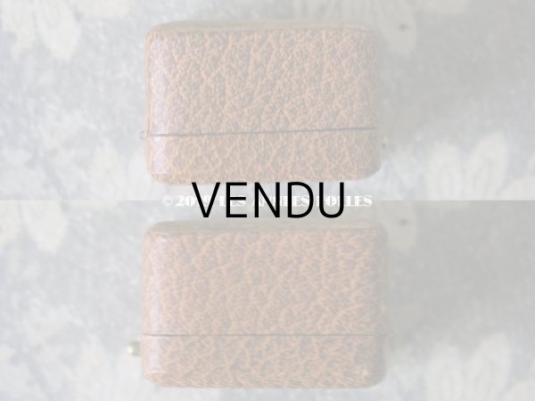 画像5: アンティーク ジュエリーボックス 金彩入り キャメル リングボックス (5)