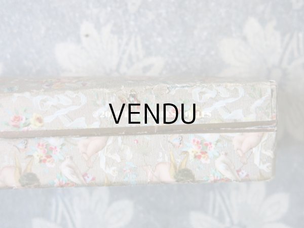 画像7: 19世紀末 アンティーク　天使＆薔薇＆リボン＆蝶々 ファンの紙箱 (7)