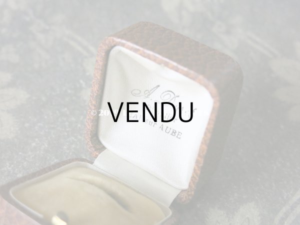 画像8: アンティーク ジュエリーボックス 金彩入り キャメル リングボックス (8)