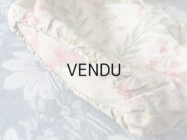 画像6: 19世紀 アンティーク  シルク製 ピンクの花模様のオモニエール  (6)