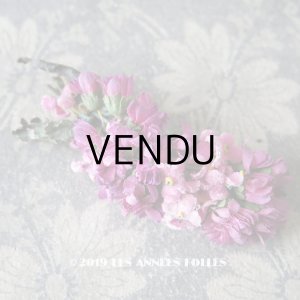 画像: アンティーク コサージュ ピンクのベルベット＆紫 布花 